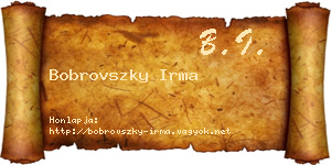 Bobrovszky Irma névjegykártya