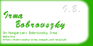 irma bobrovszky business card